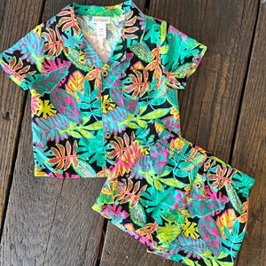 Cat & Jack Tropical Hawaiian Shirt & Short Set Size 6-9 months baby shorts